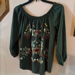 Source Unknown Green Embellished Blouse